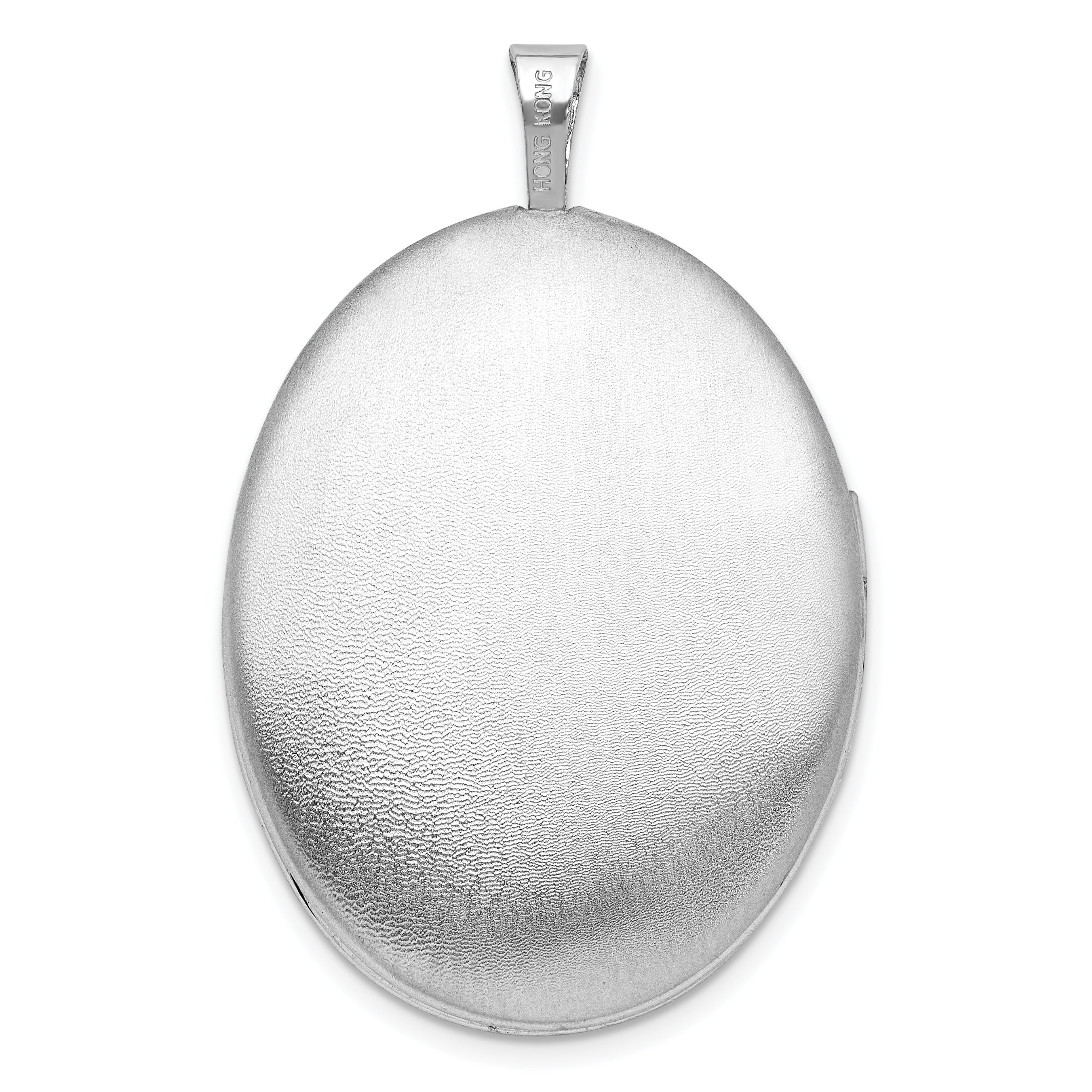 Sterling Silver Rhodium-plated Polished 26x20mm Oval Ash Holder Locket