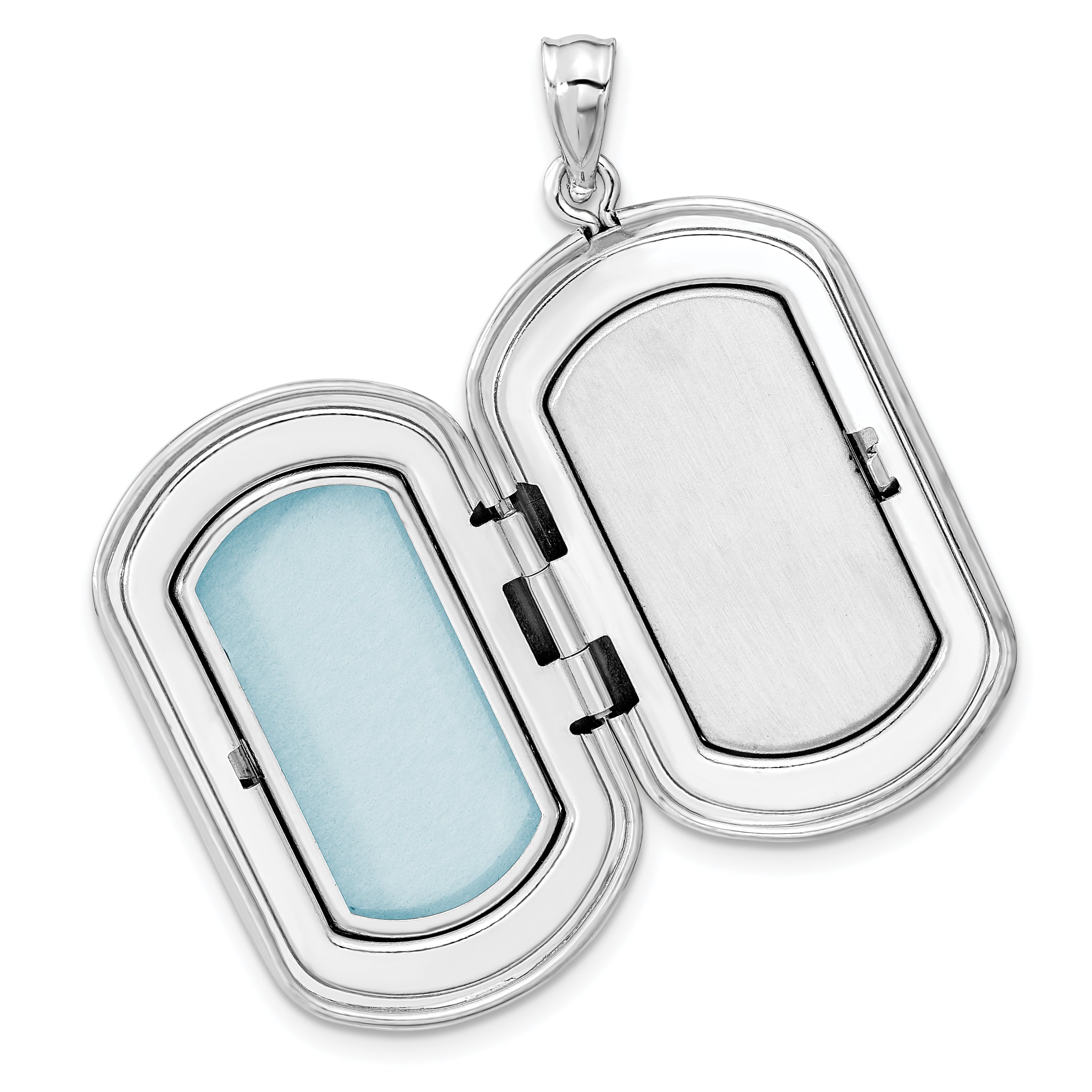 Sterling Silver Rhodium-plated 30x19mm Rectangle Ash Holder Locket