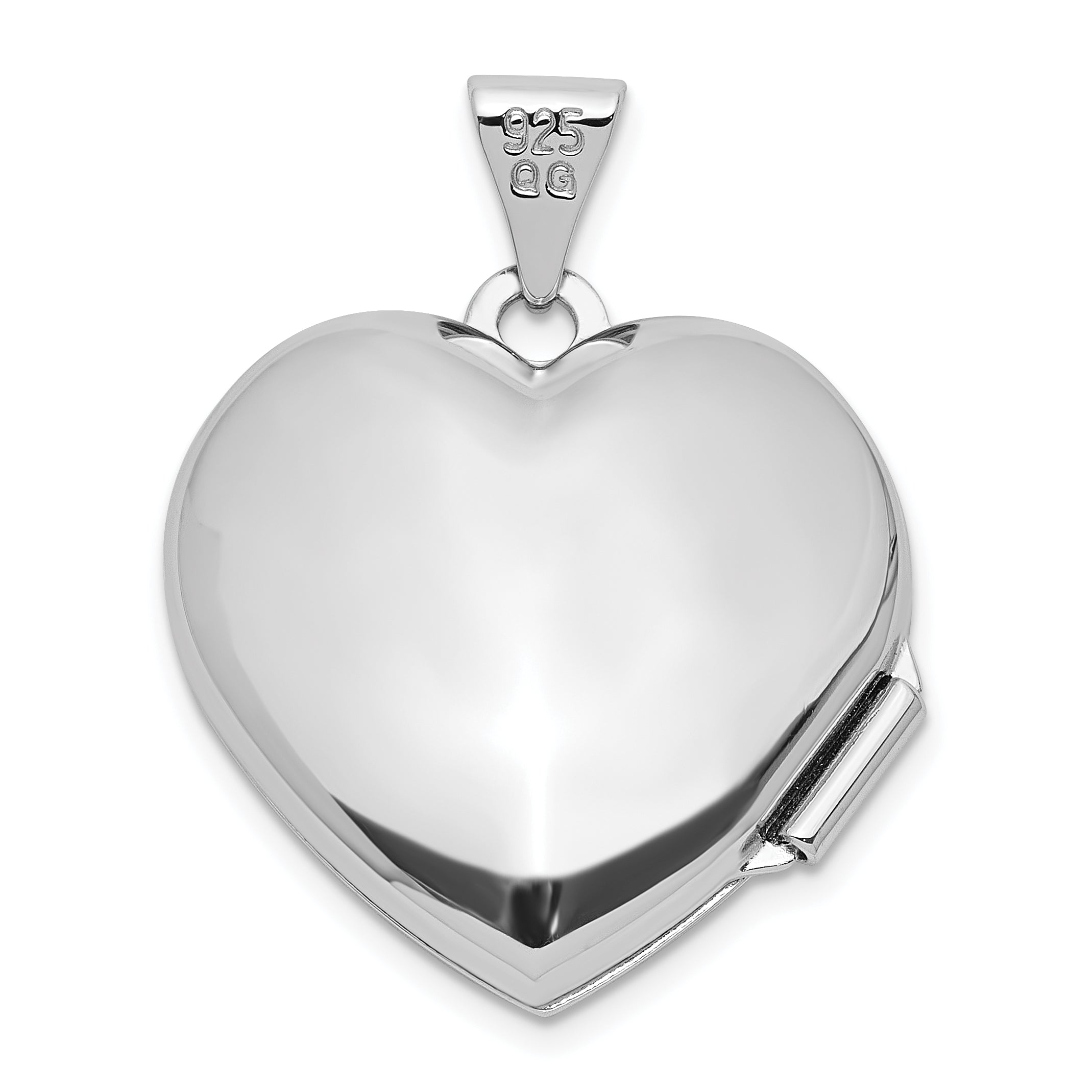 SS Rhod-plated Polished Diamond 18mm Always My Mom Heart Locket