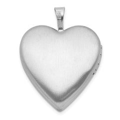 Sterling Silver Rh-plate Polish/Satin Epoxy 20mm I Love You Rose Locket