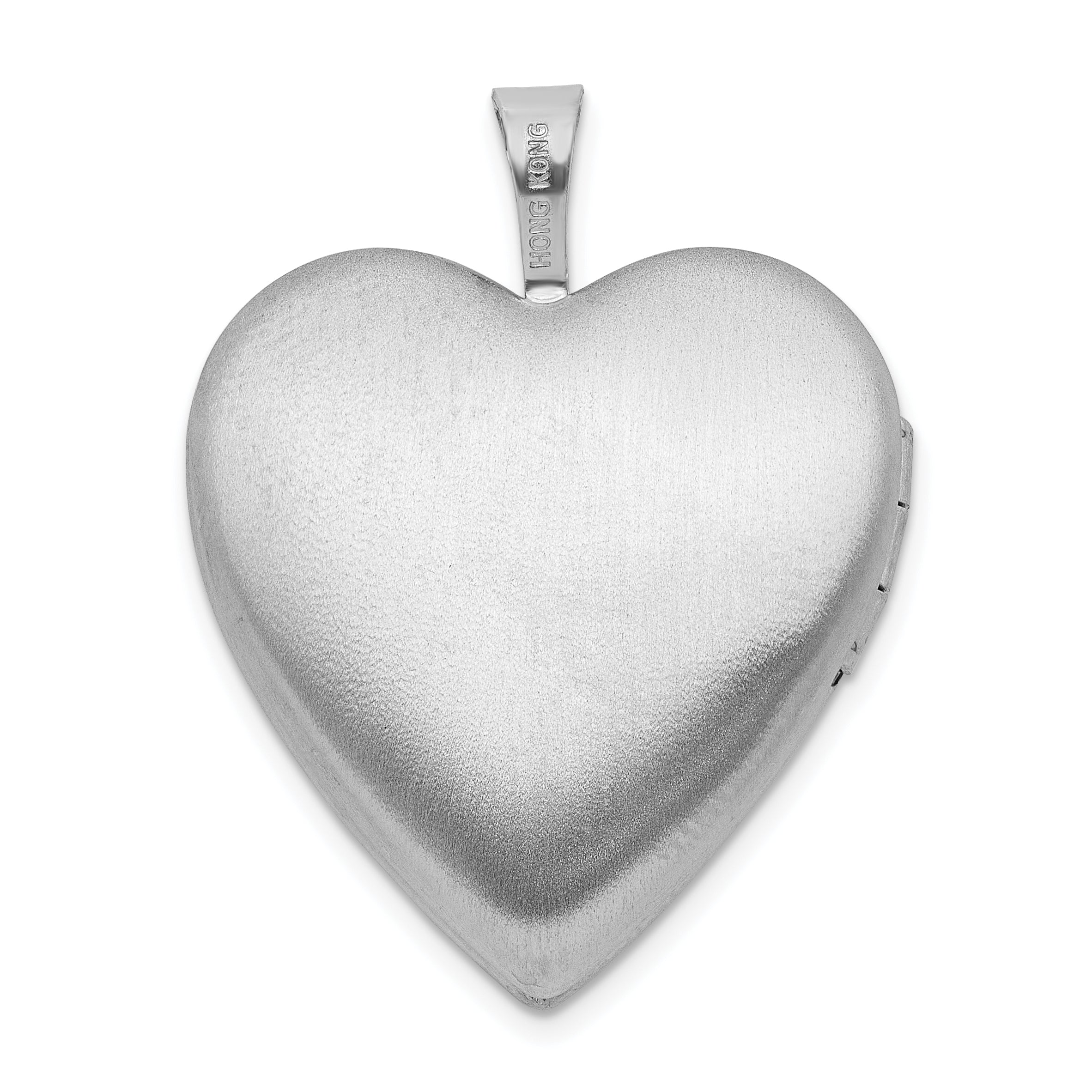 Sterling Silver Rh-plated Epoxy 20mm Forever In My Heart Rose Locket