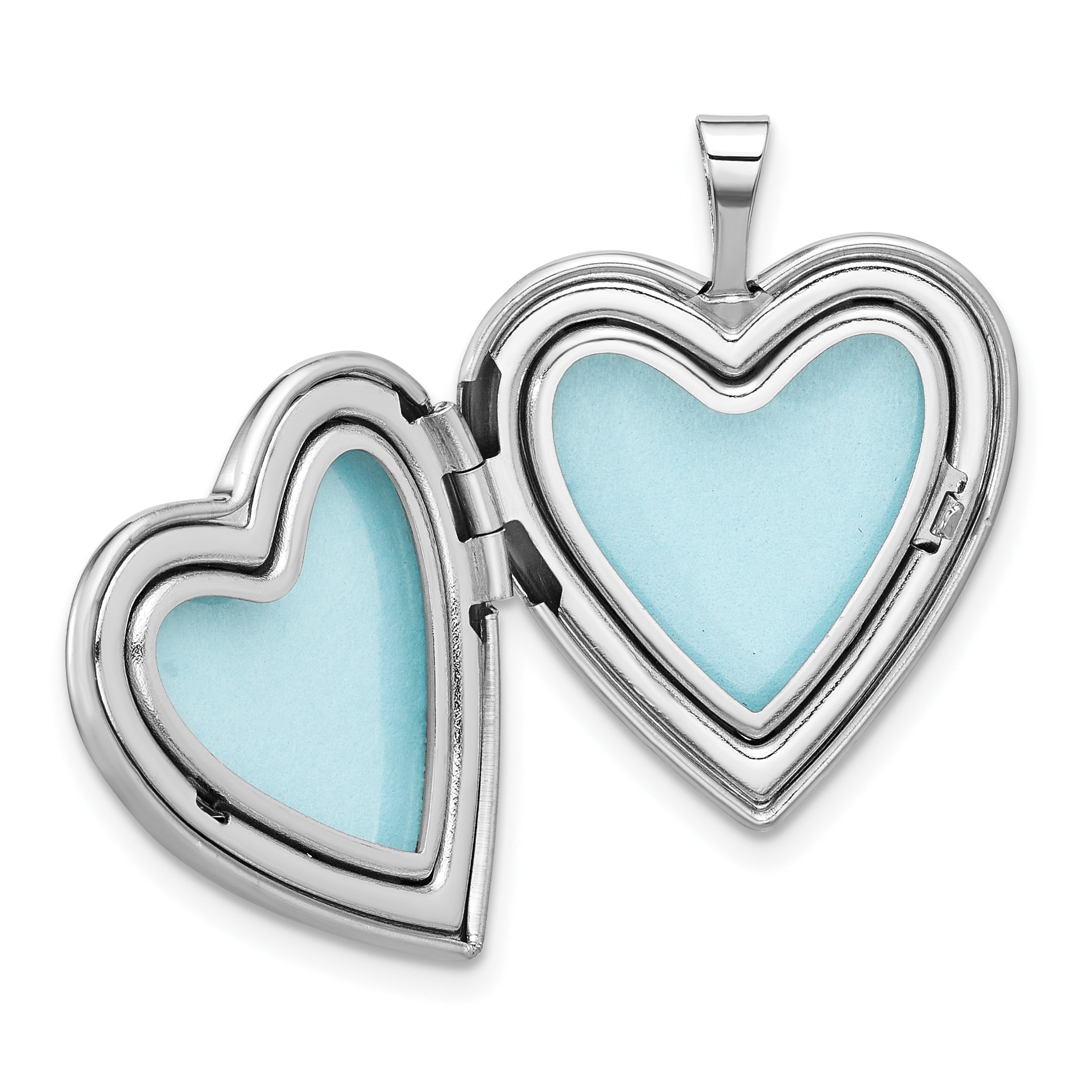 Sterling Silver Rh-plated Epoxy 20mm Forever In My Heart Rose Locket