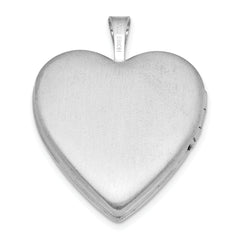 Sterling Silver  RH-plate Satin/Polished St. Christopher 20mm Heart Locket