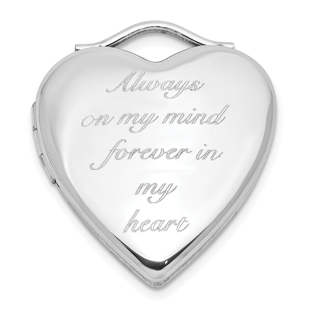 Sterling Silver RH-pl ALWAYS IN MY HEART FOREVER.. 20mm Heart Locket