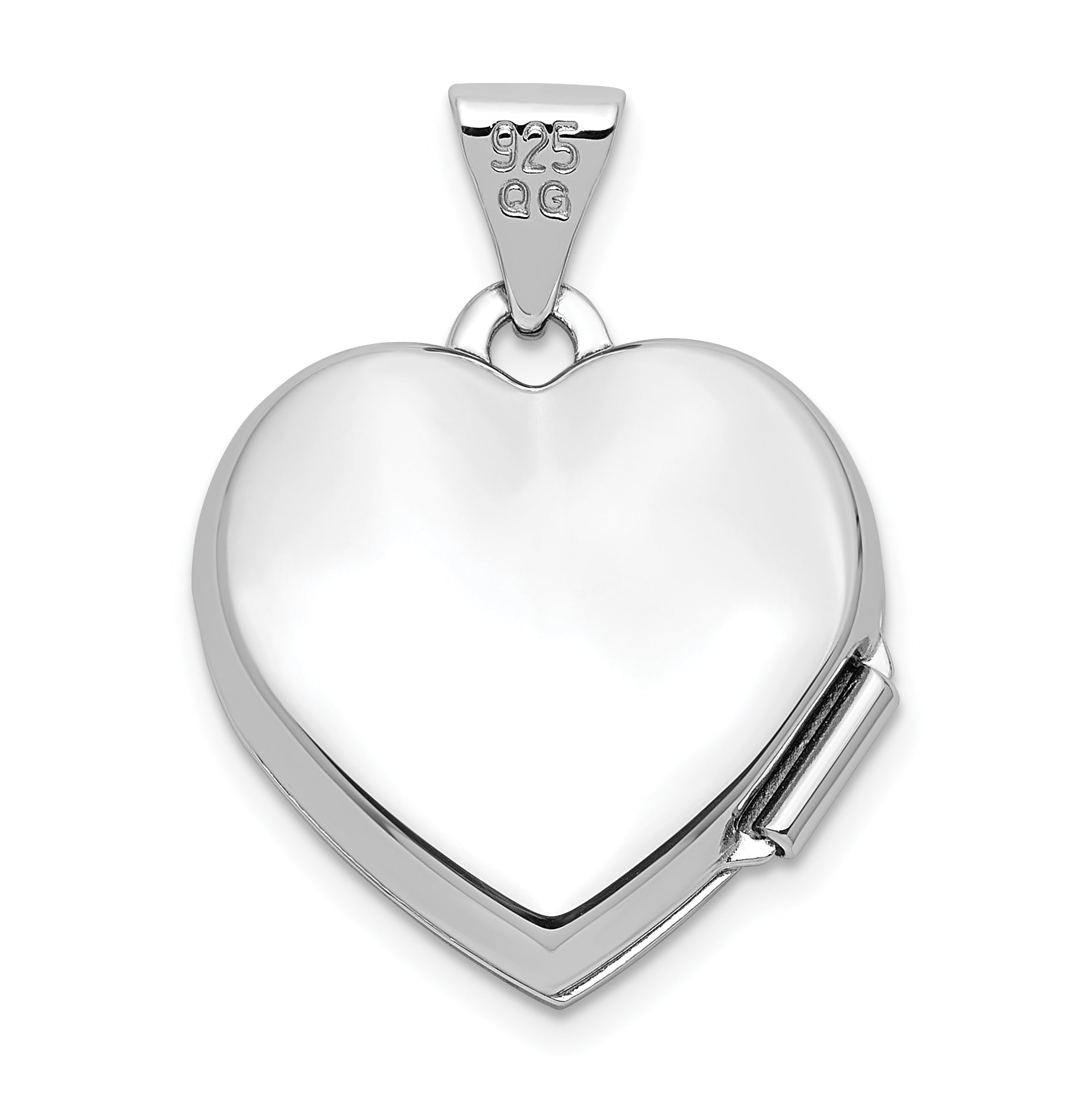 Sterling Silver Rhodium-pltd Polished Love of my Life 15mm Heart Locket