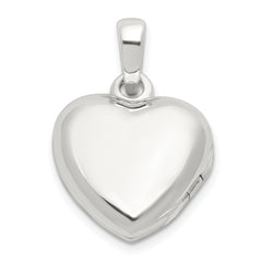 Sterling Silver E-coated CZ 13mm Heart Locket