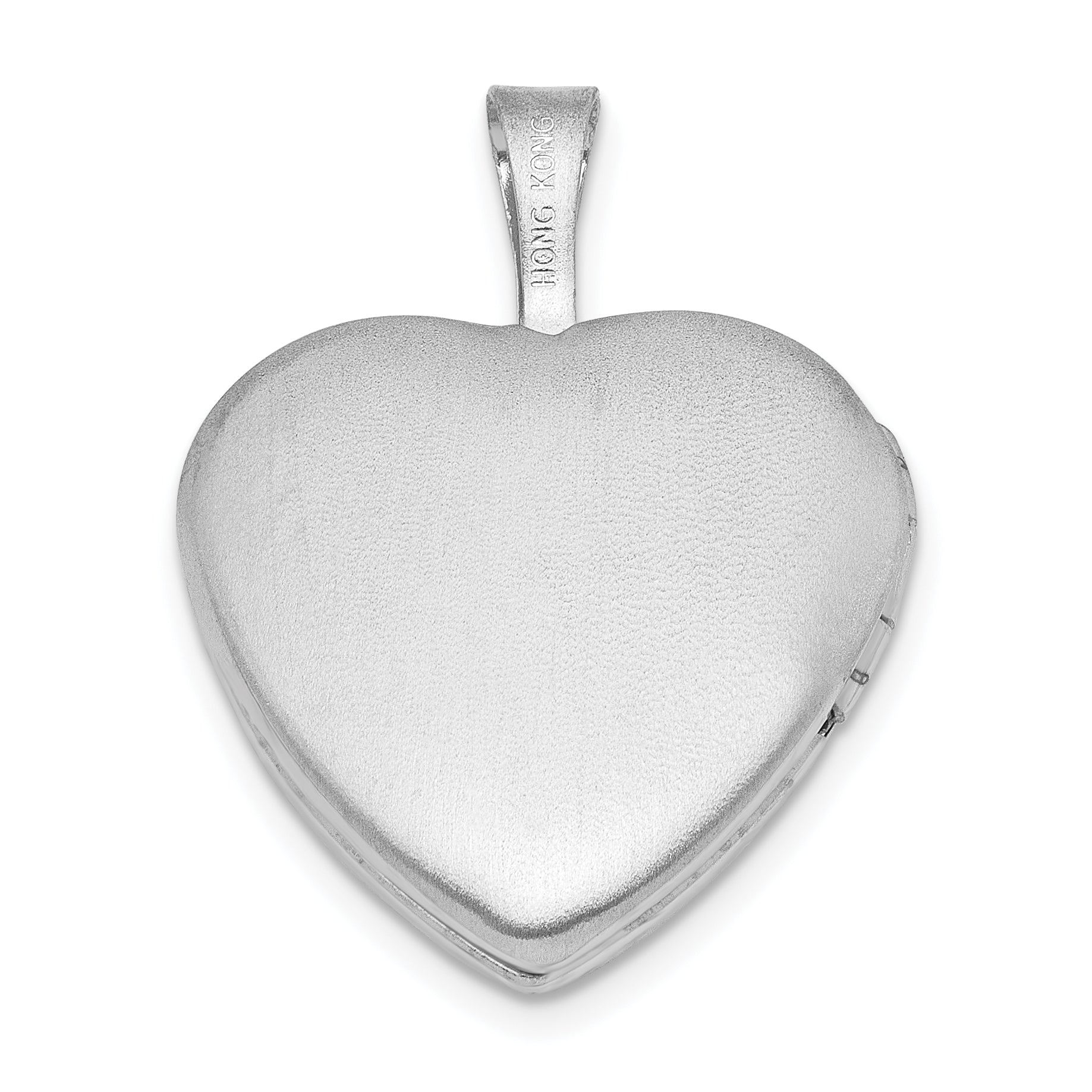 Sterling Silver Rhodium-plated Paw Prints w/Heart 16mm Heart Locket