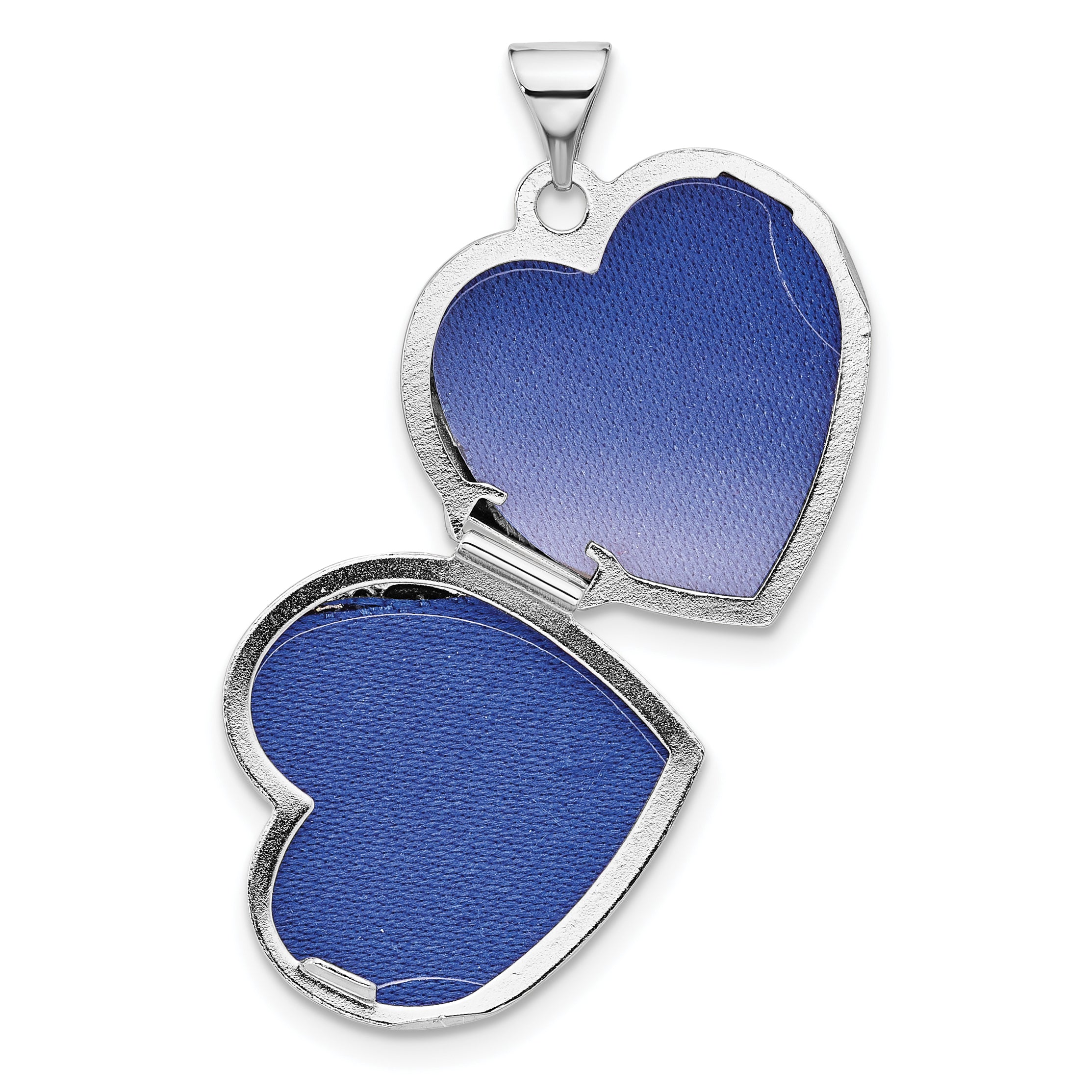 SS Rhod-plated Heart Border 18mm Love you Reversible Heart Locket