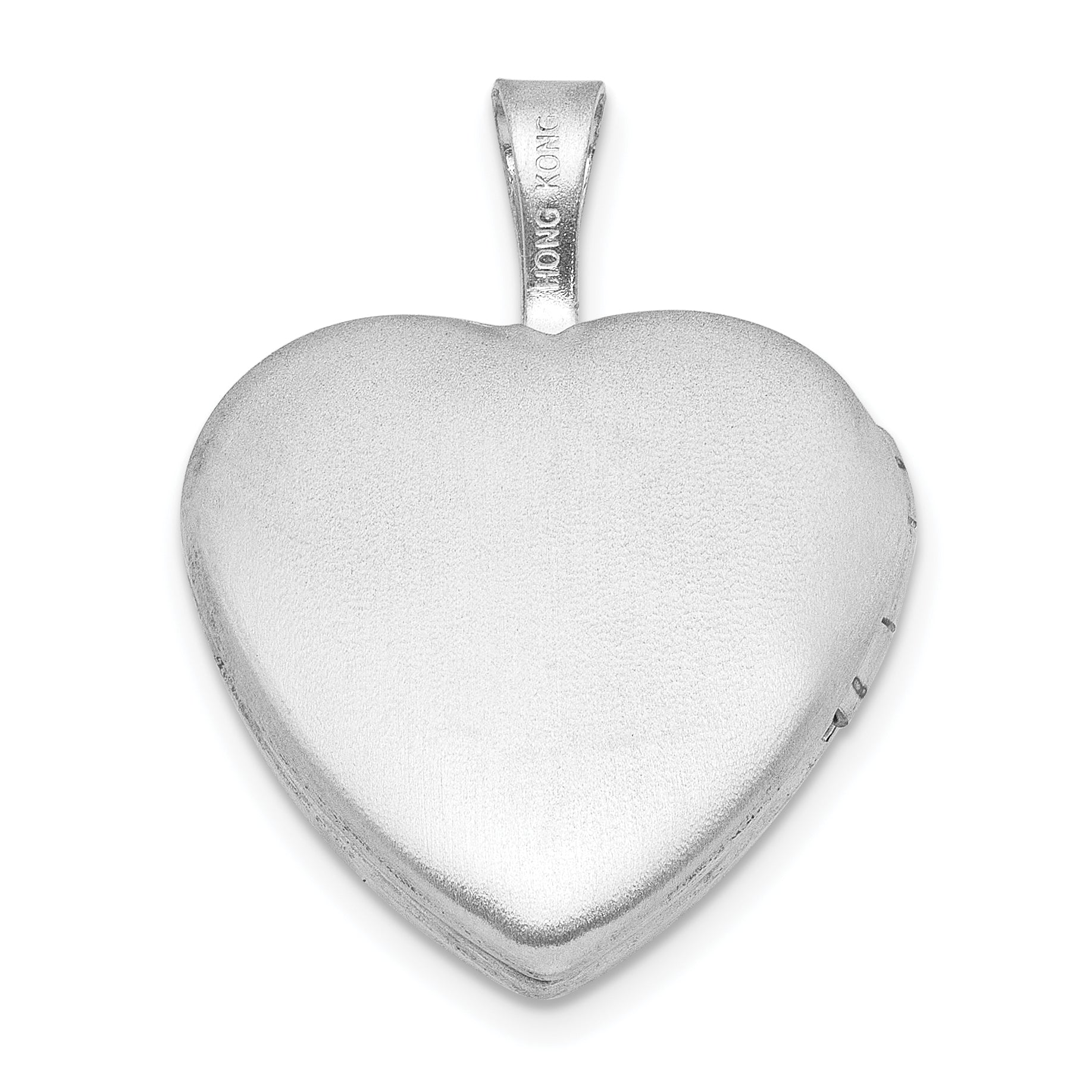 Sterling Silver RH-plat Epoxy Satin Polished Sea Horse 16mm Heart Locket