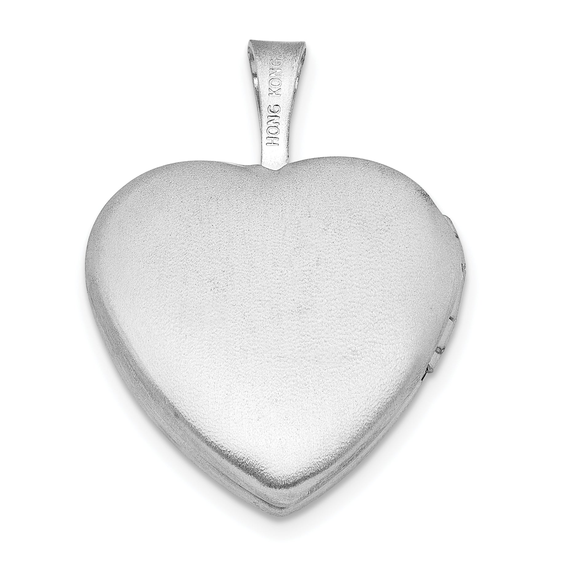 Sterling Silver RH-plated Epoxy Satin Polished Unicorn 16mm Heart Locket