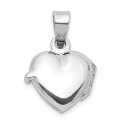 Sterling Silver Rh-plated Enamel 11mm Ladybug Heart Locket Pendant