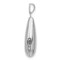 Sterling Silver Rhodium-pltd Polished 21x13mm Teardrop Shaped Locket