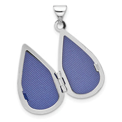 Sterling Silver Rhodium-pltd Polished 21x13mm Teardrop Shaped Locket