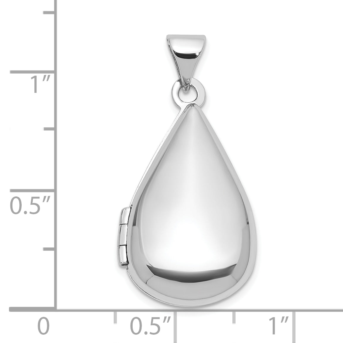 Sterling Silver Rhodium-pltd Polished 21x13mm Teardrop Shaped Locket