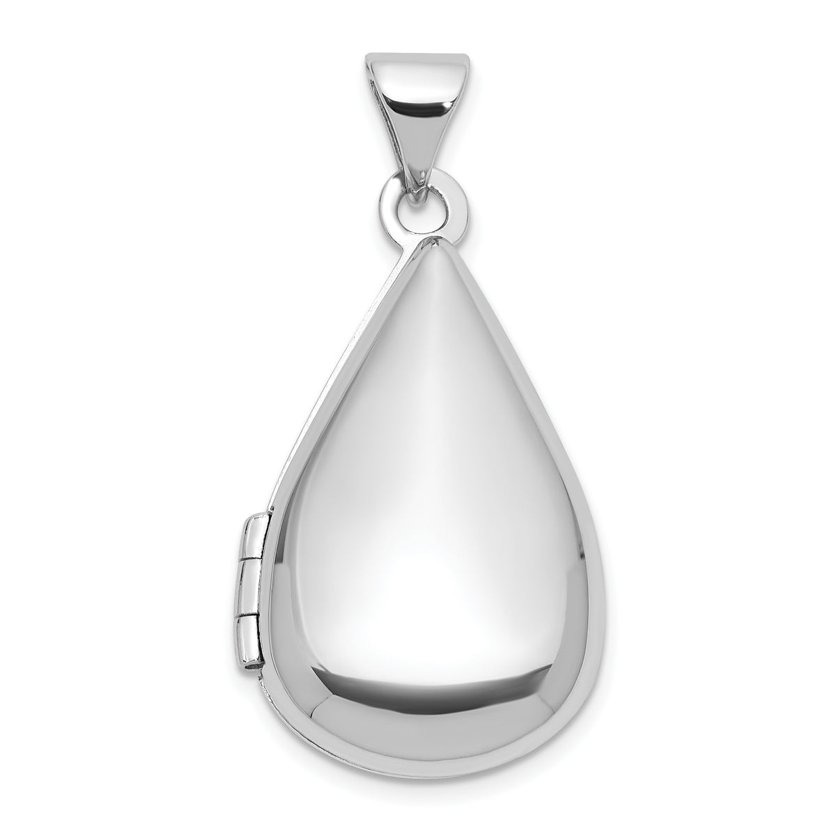 Sterling Silver Rhodium-pltd Polished 21x13mm Teardrop Shaped Locket