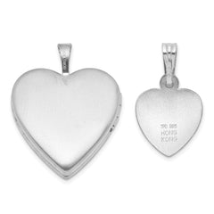 Sterling Silver Rh-plated Heart 20mm and 12mm Locket/Pendant Set