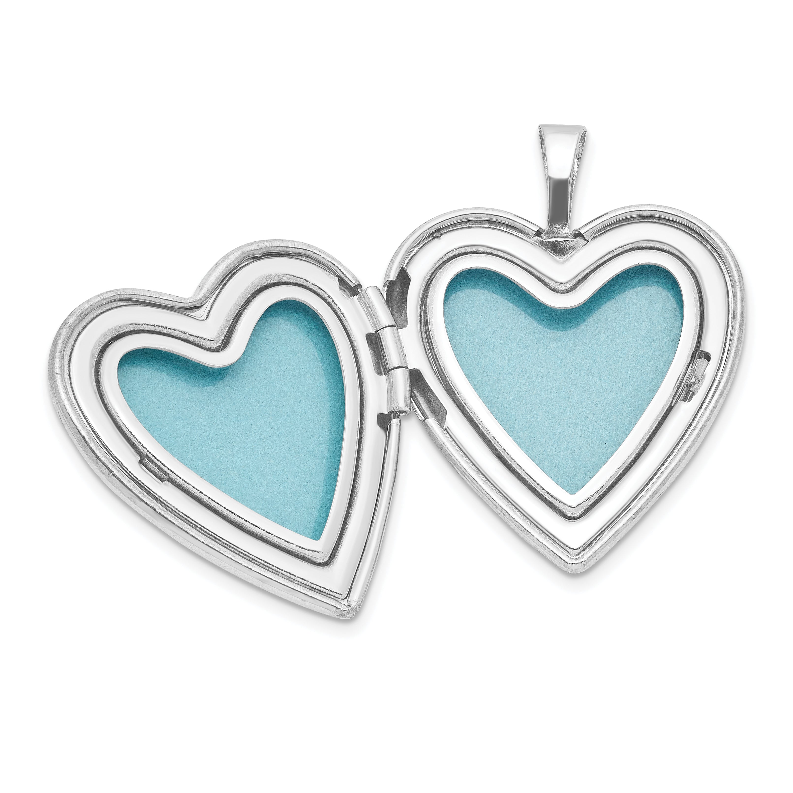 Sterling Silver Rh-plated Heart 20mm and 12mm Locket/Pendant Set