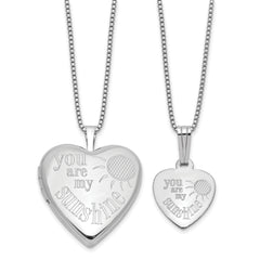 Sterling Silver RH-plated YOU ARE MY... 20mm/12mm Locket/Pendant Set