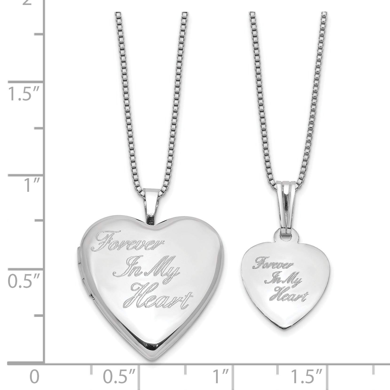 Sterling Silver RH-plated FOREVER 20mm/12mm Locket/Pendant Set