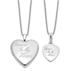 Sterling Silver RH-plated FOREVER 20mm/12mm Locket/Pendant Set