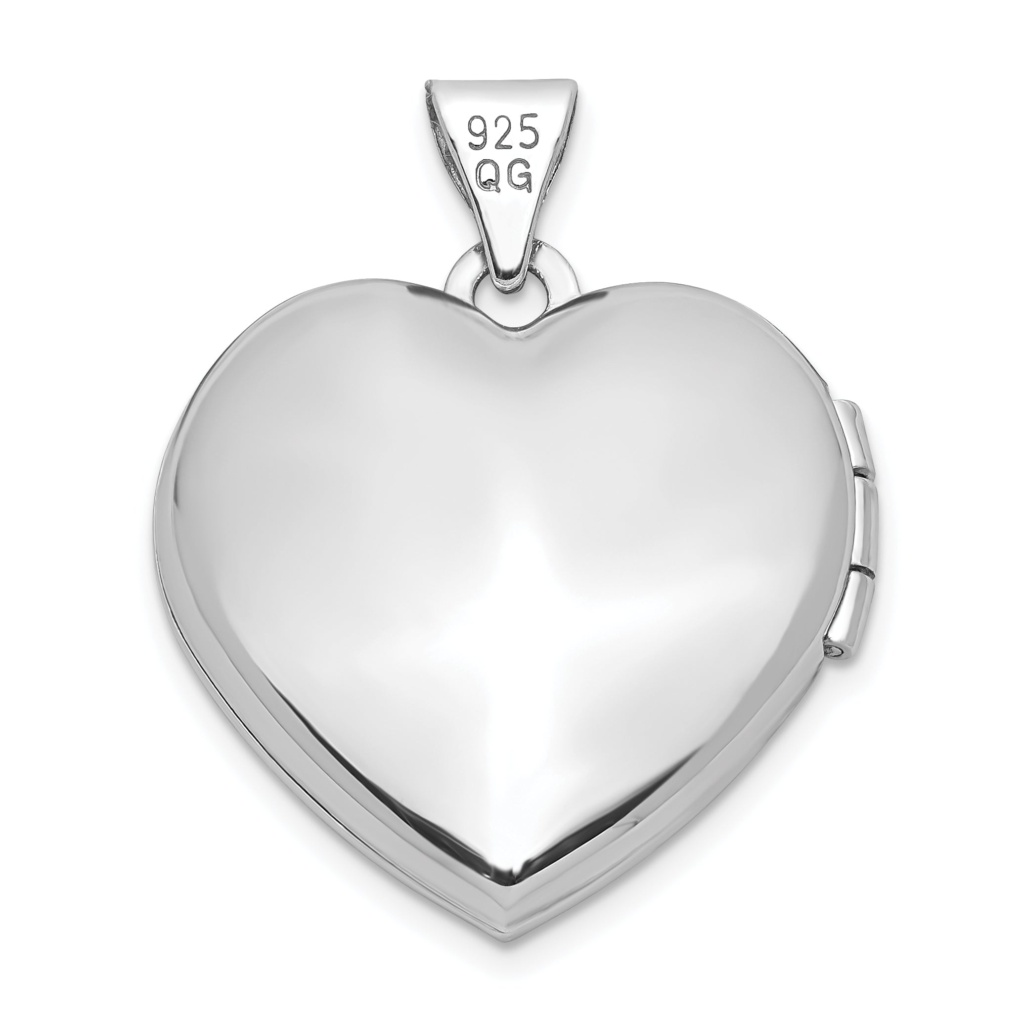 Sterling Silver Rhodium-plated 18mm Pink Preciosa Crystal Heart Locket