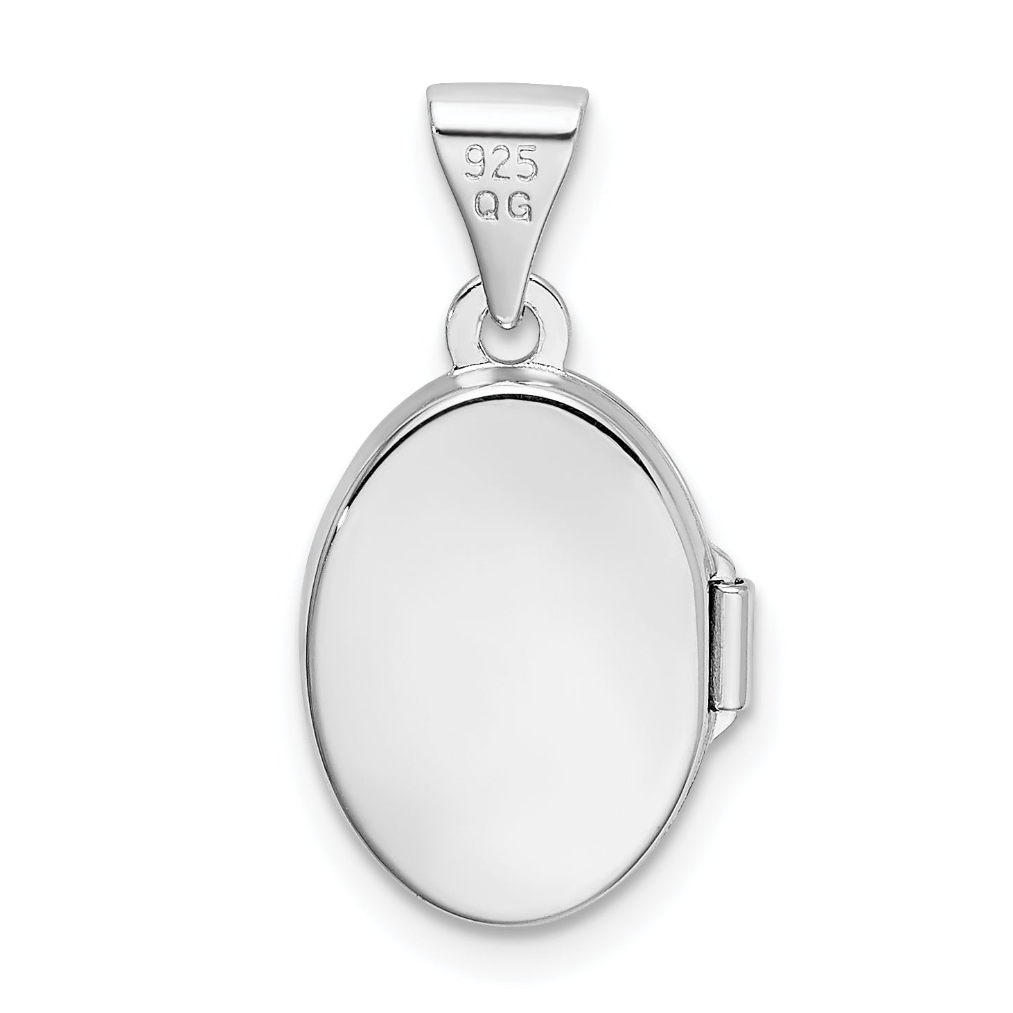 Sterling Silver Rhodium-plated Floral Butterfly Oval Locket