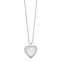 Sterling Silver Rhodium-plated 20mm Floating Hearts Heart Locket Necklace