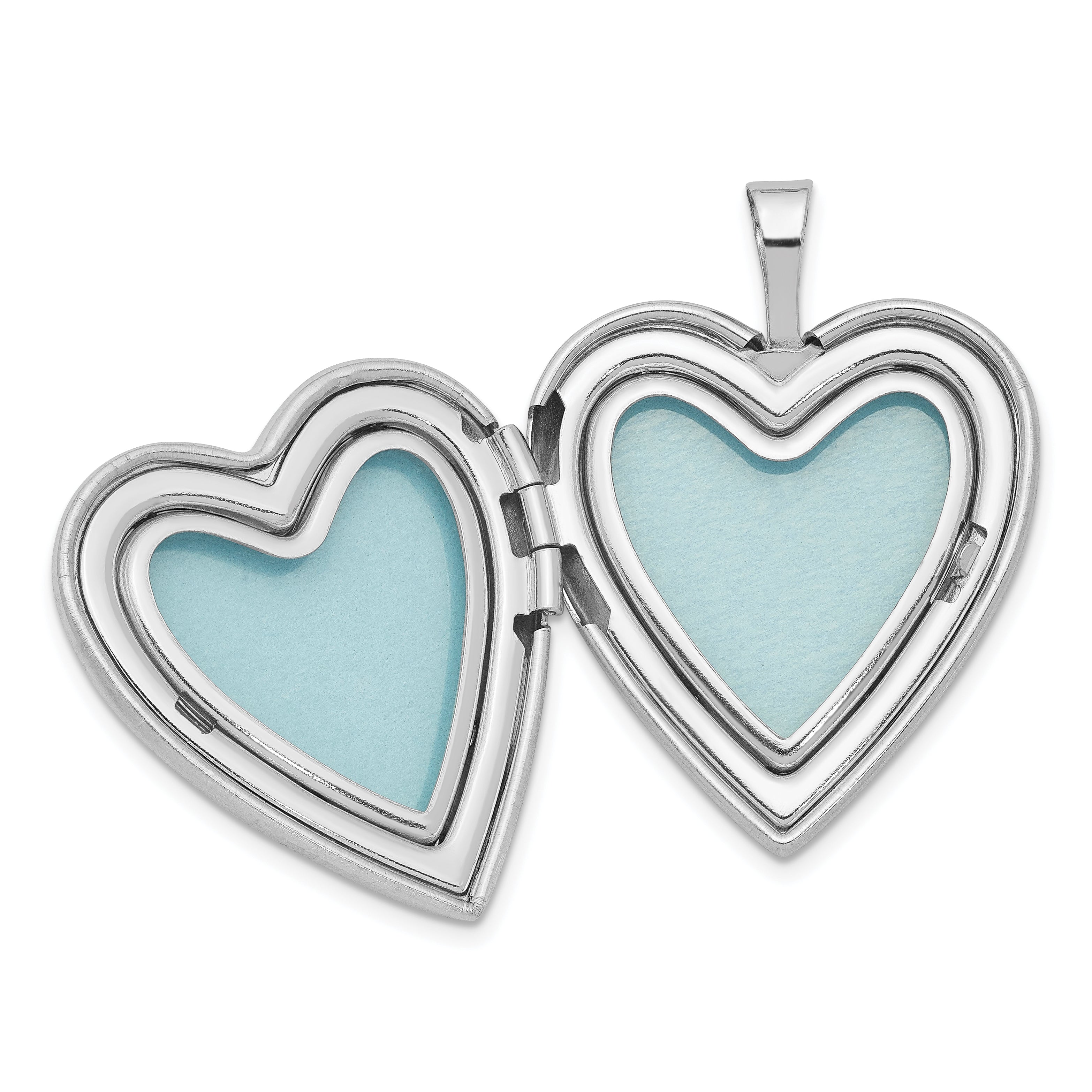 Sterling Silver Rhodium-plated 20mm Mom Heart Locket Necklace