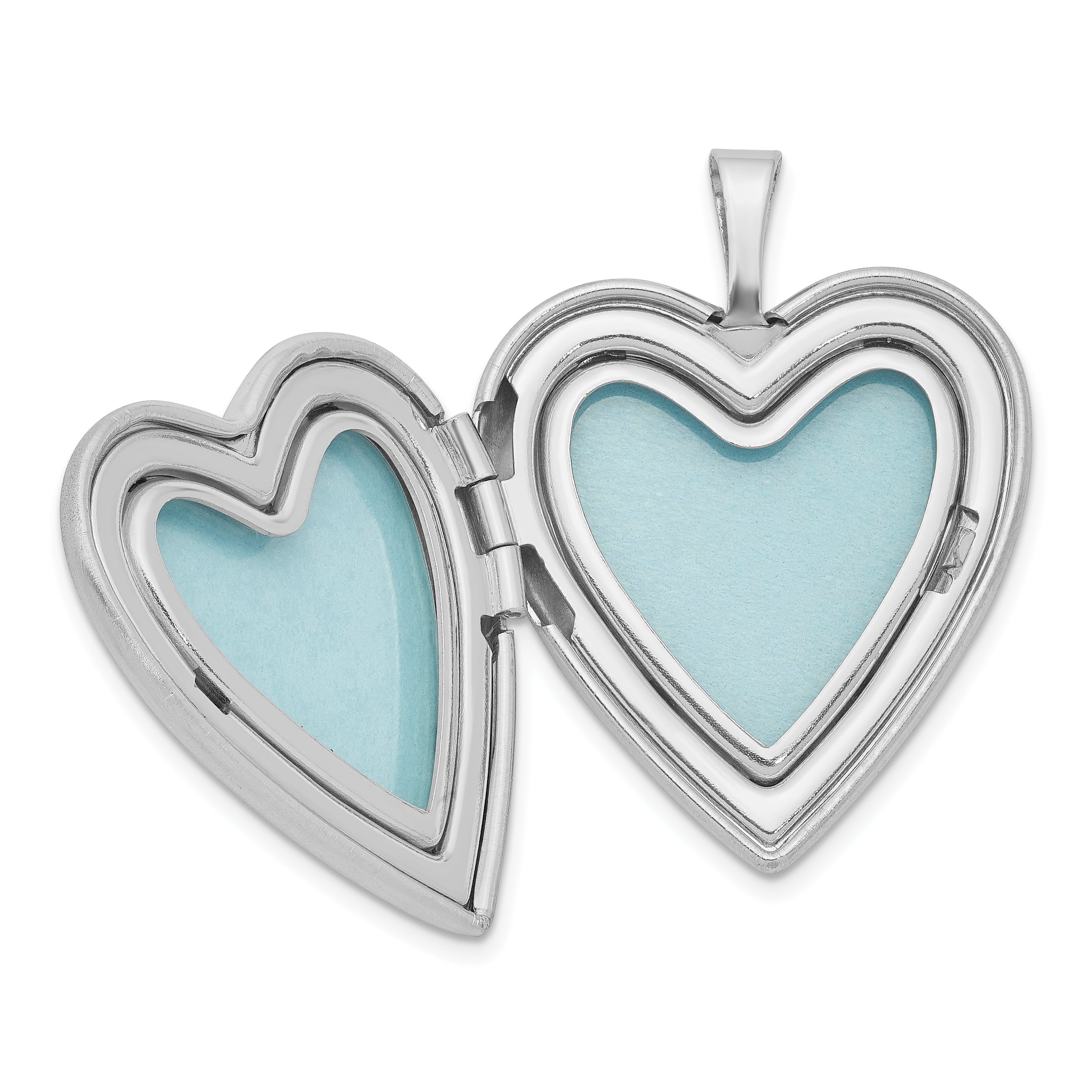 Sterling Silver Rhodium-plated 20mm Forever In My Heart Locket