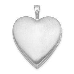 Sterling Silver Rhodium-plated 20mm Floral Border Heart Locket