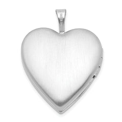 Sterling Silver Rhodium-plated 20mm Forever with Diamond Star Heart Locket