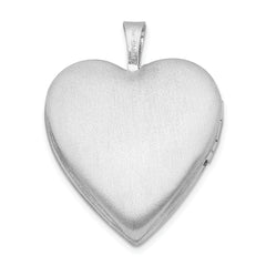 Sterling Silver Rhodium-plated 20mm Enameled Butterfly Heart Locket