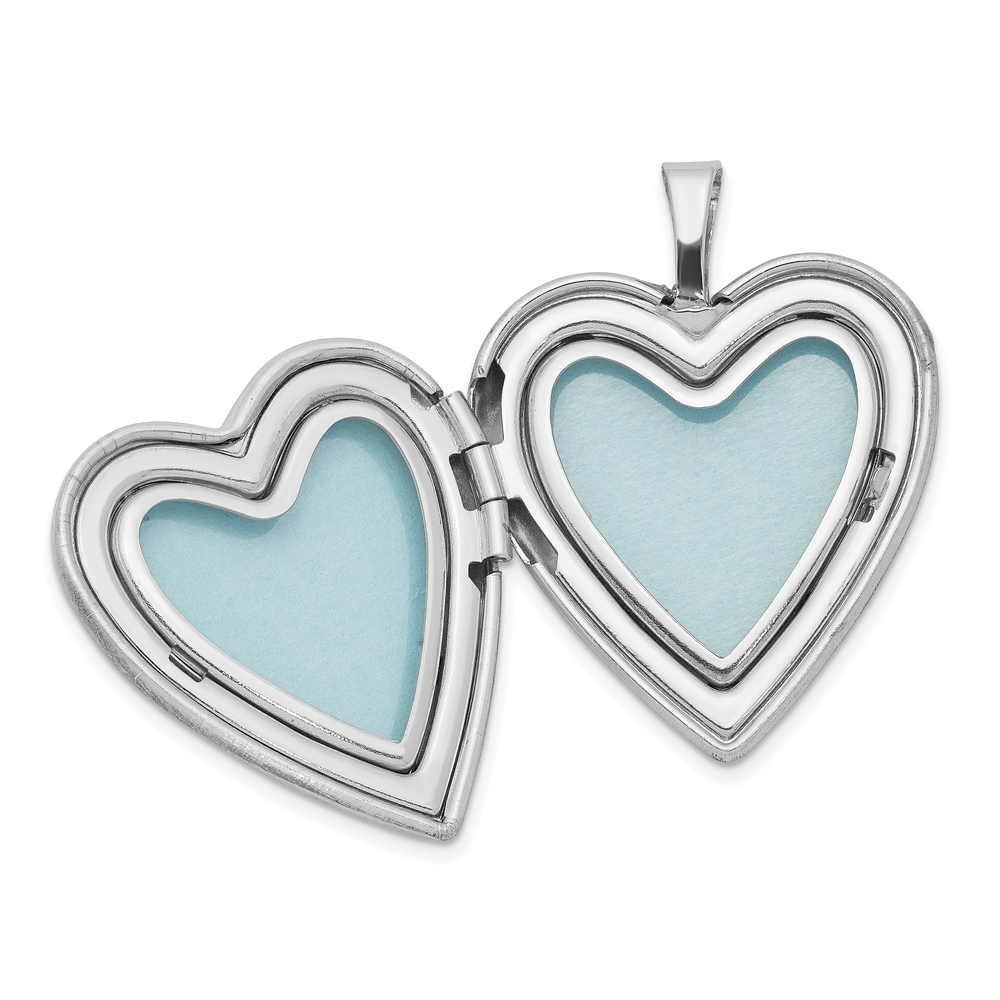 Sterling Silver Rhodium-plated 20mm Enameled Butterfly Heart Locket