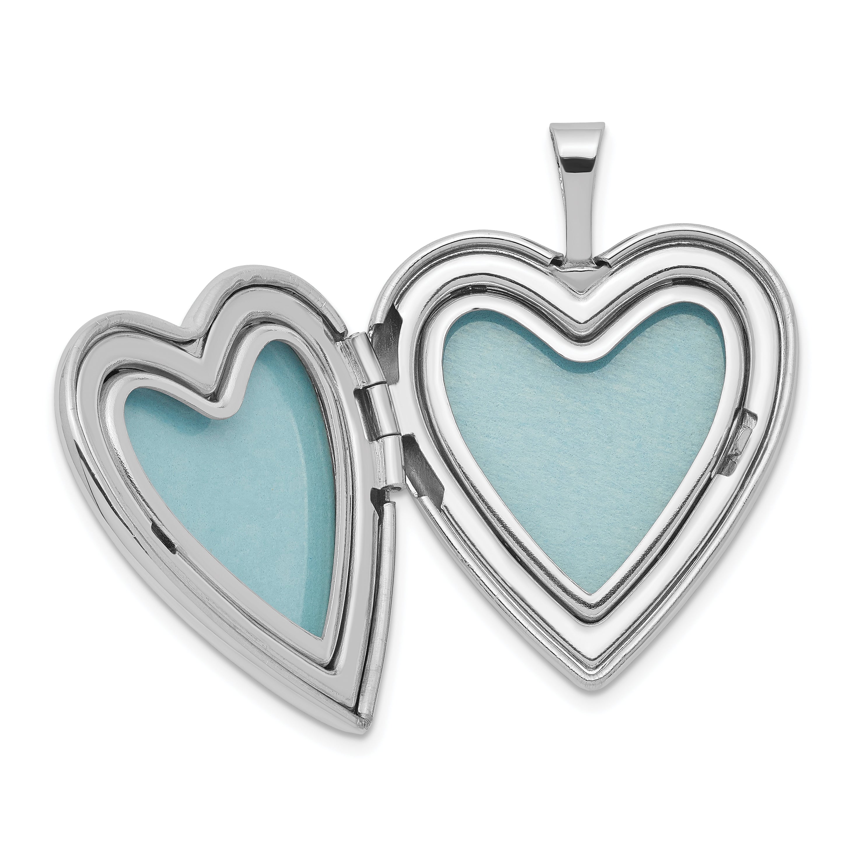 Sterling Silver Rhodium-plated 20mm Hands Heart Locket