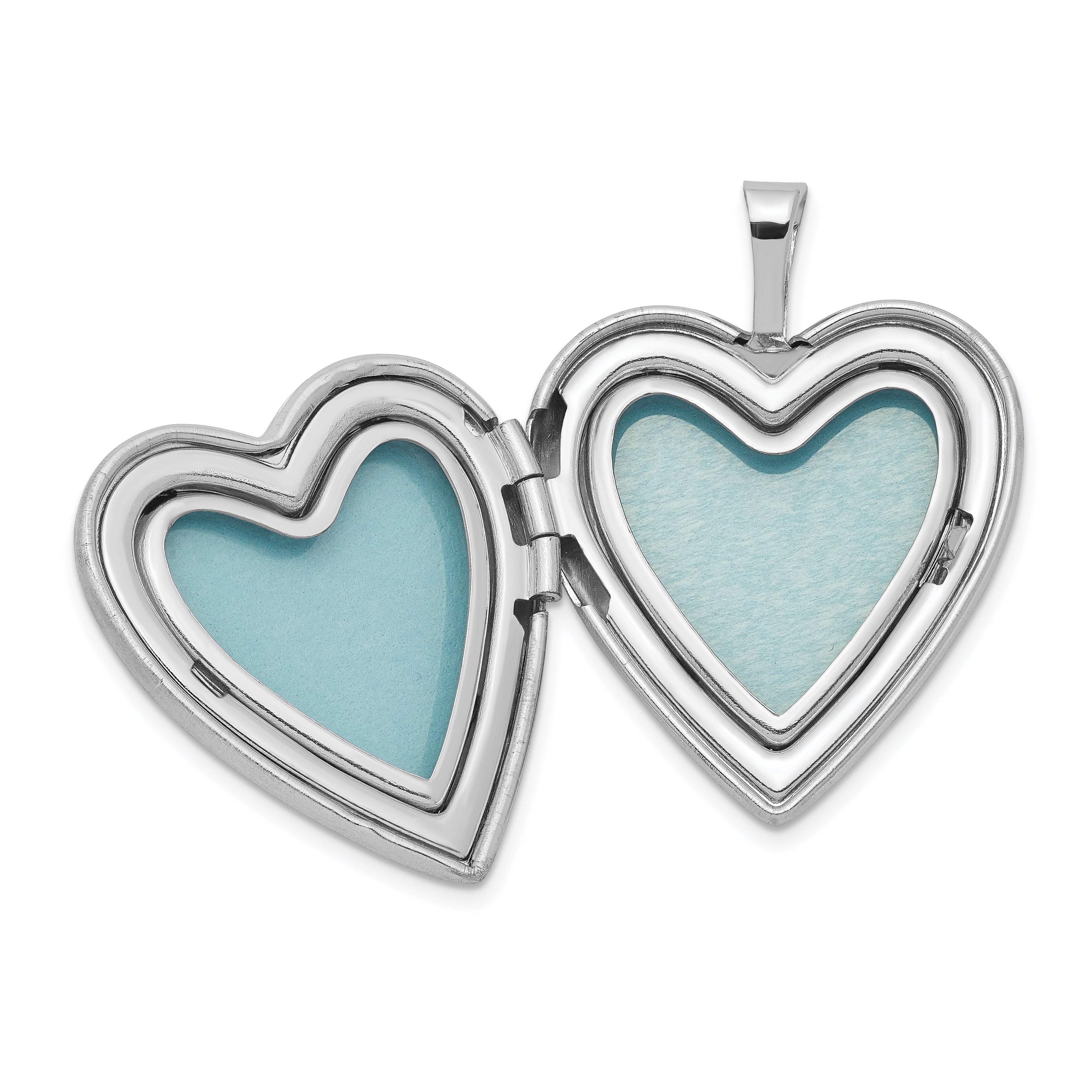 Sterling Silver Rhod-plated 20mm Diamond Cut  & Enameled Mom Rose Heart Locket