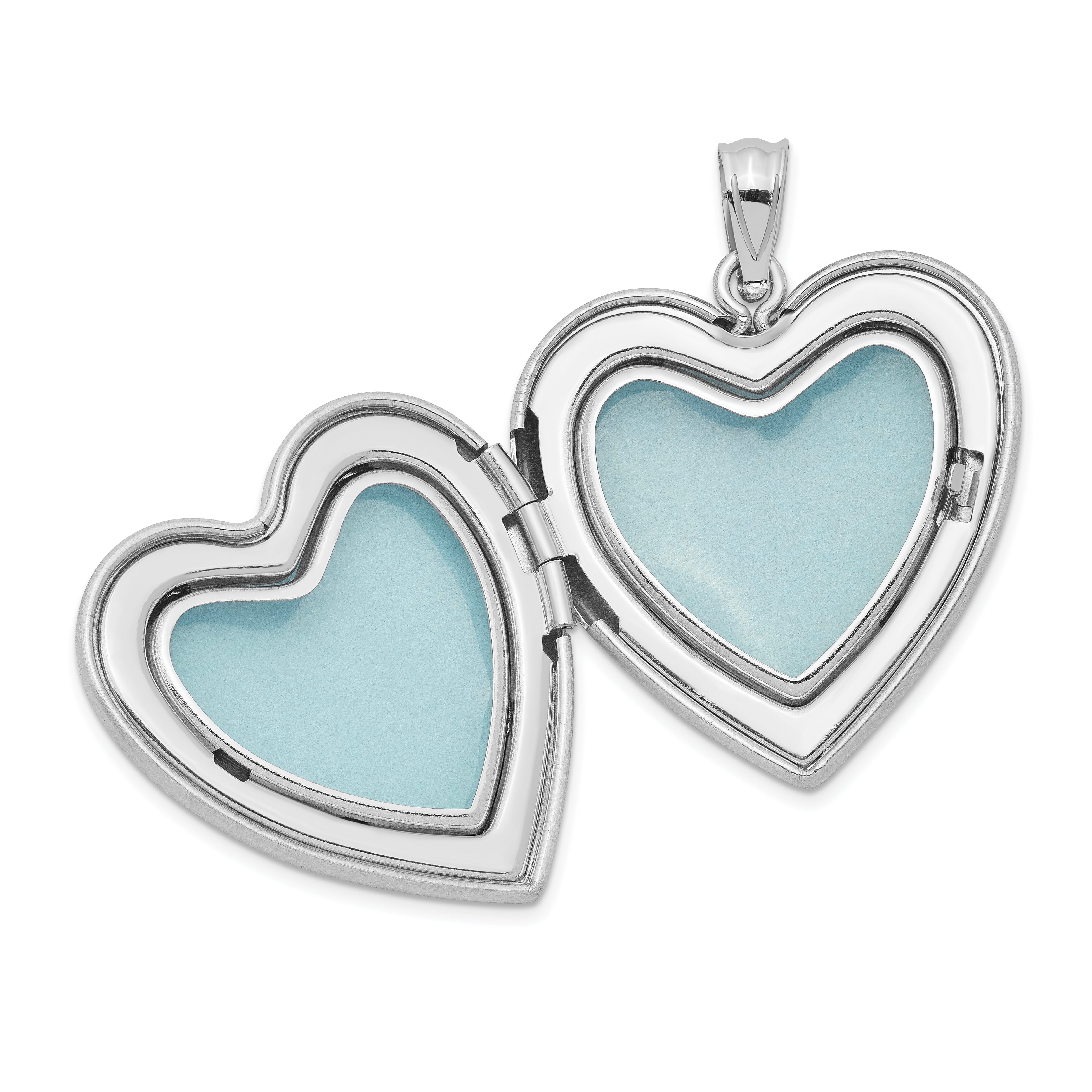 Sterling Silver Rhodium-plated 24mm Enameled Diamond Cut  Mom Heart Locket