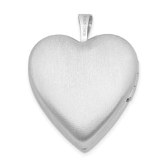 Sterling Silver Rhodium-plated 20mm Diamond Cut  Grandma Heart Locket