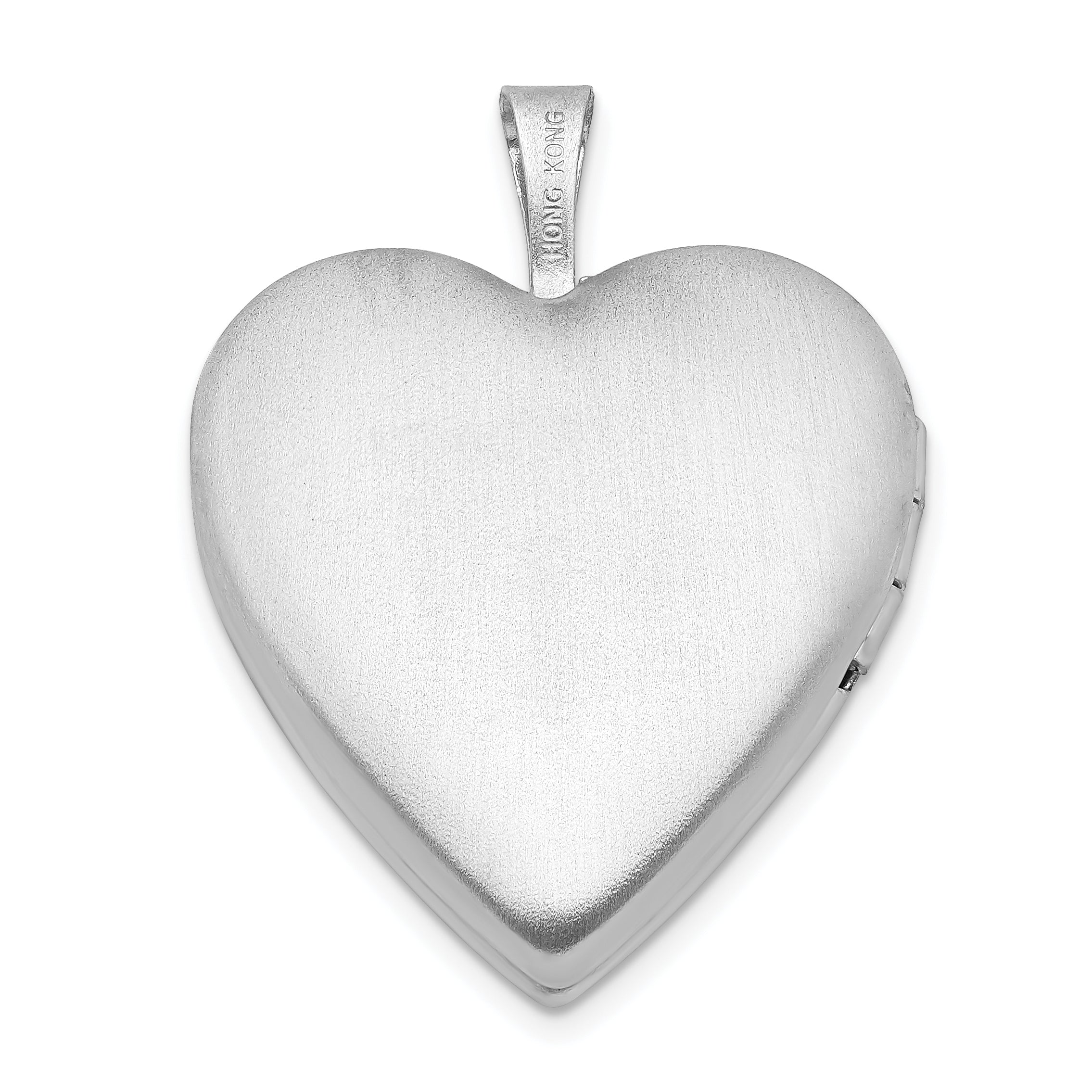 Sterling Silver Rhodium-plated 20mm Diamond Cut  & Enameled Love Heart Locket