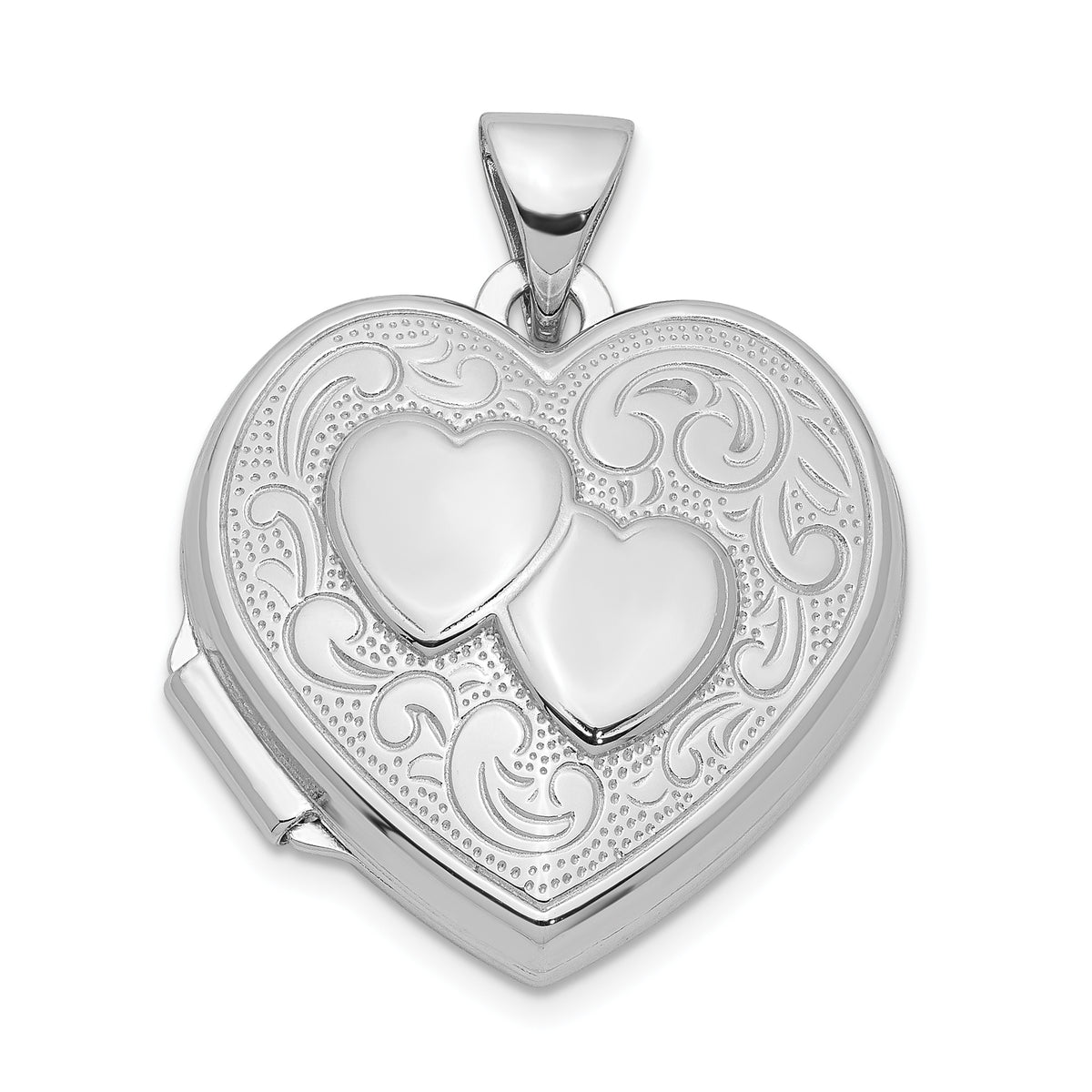 Sterling Silver Rhodium-plated Heart Locket