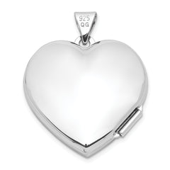 Sterling Silver Rhodium-plated Heart Locket