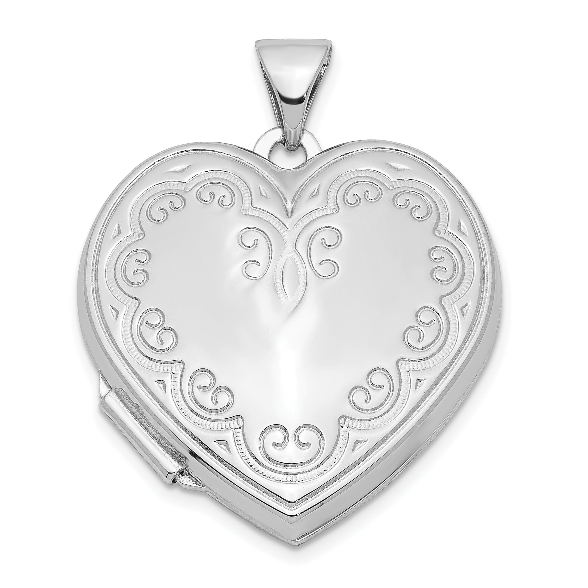 Sterling Silver Rhodium-plated Heart Locket