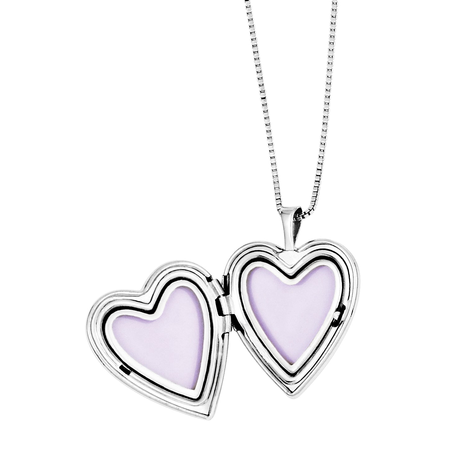 Sterling Silver Rhodium-plated Polished & Satin Butterfly Heart 18in Locket Necklace & 14in Pendant Necklace Set