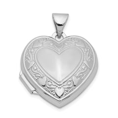 Sterling Silver Rhodium-plated Heart Locket