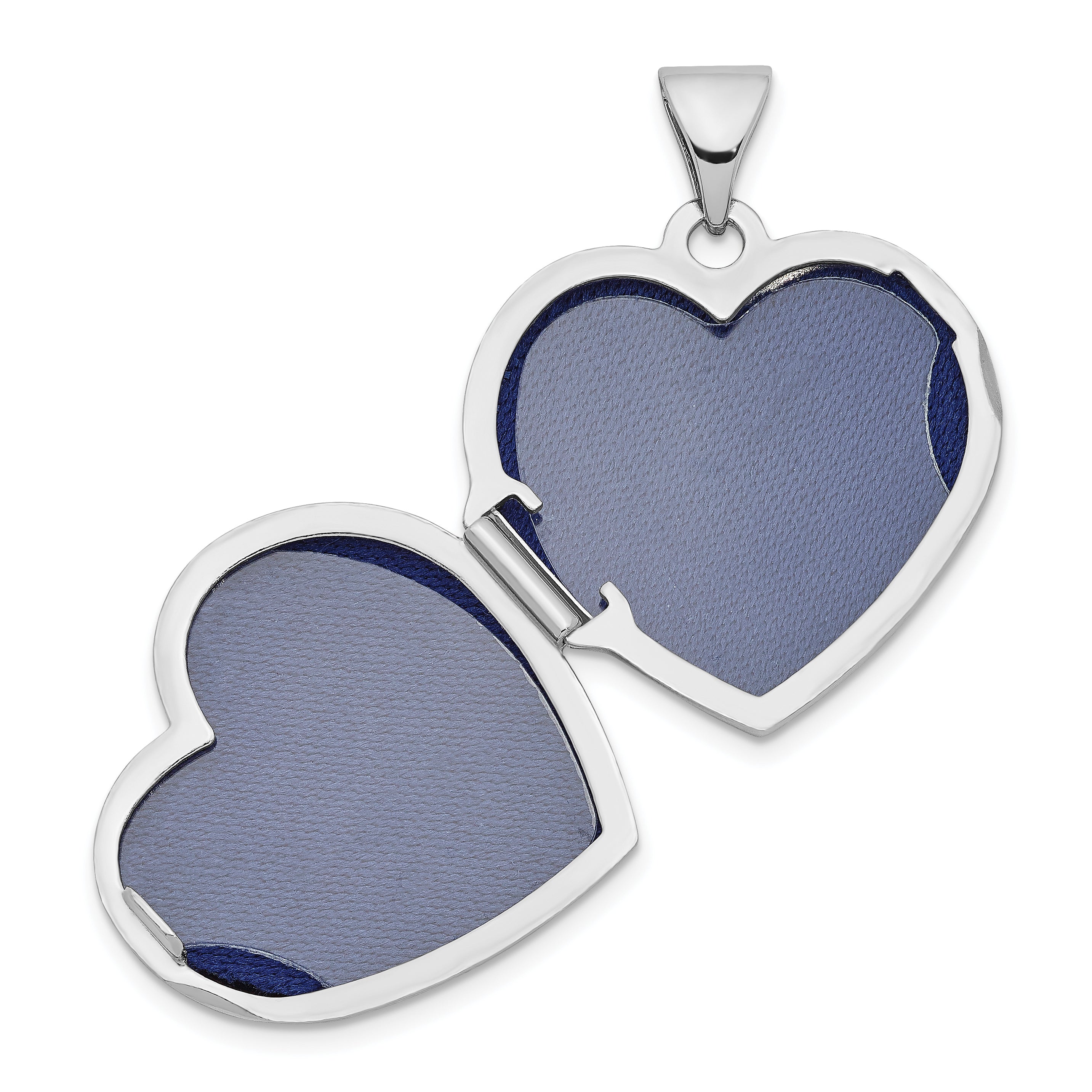 Sterling Silver Rhodium-plated Scrolled Reversible Heart Locket