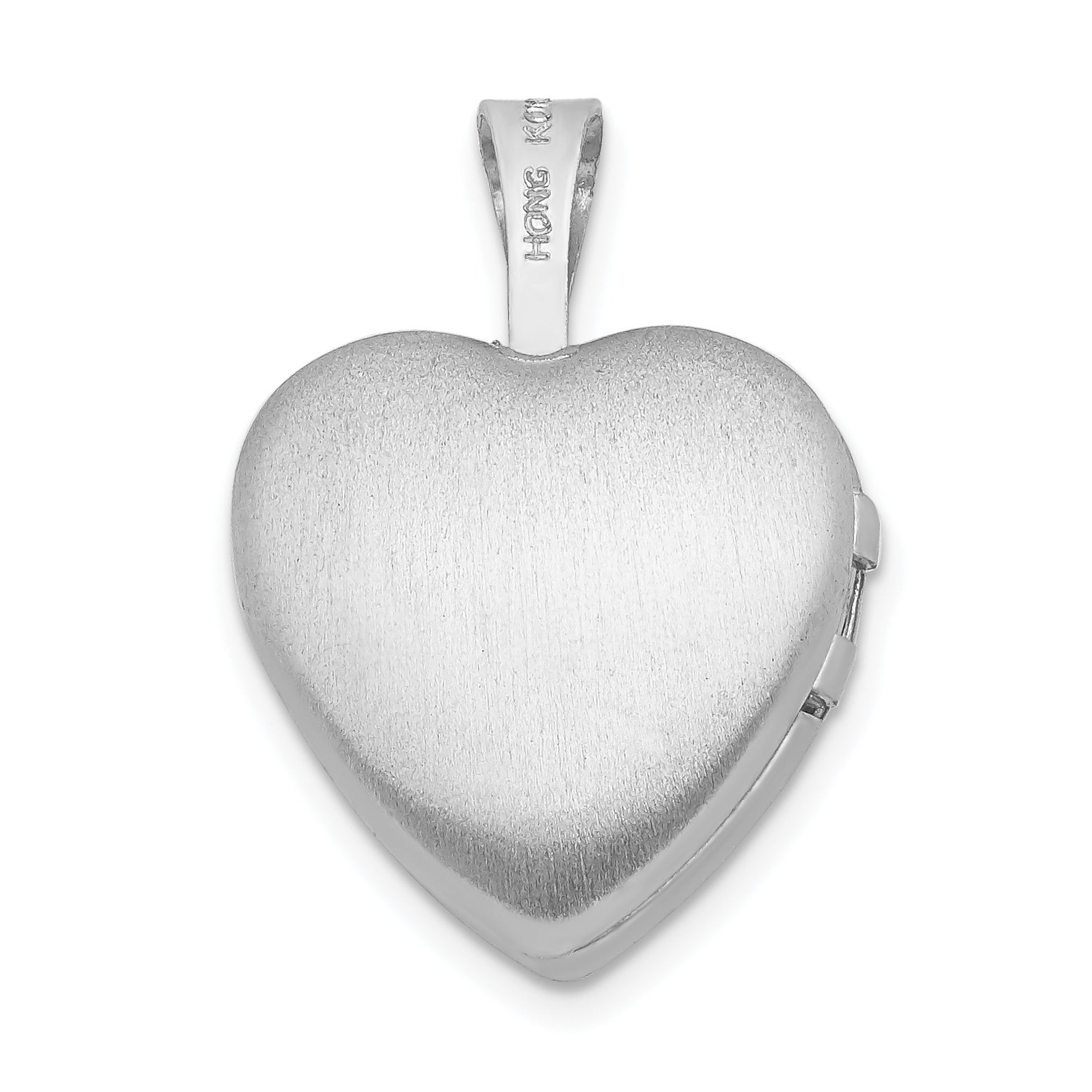 Sterling Silver Rhodium-plated Butterflies 12mm Heart Locket