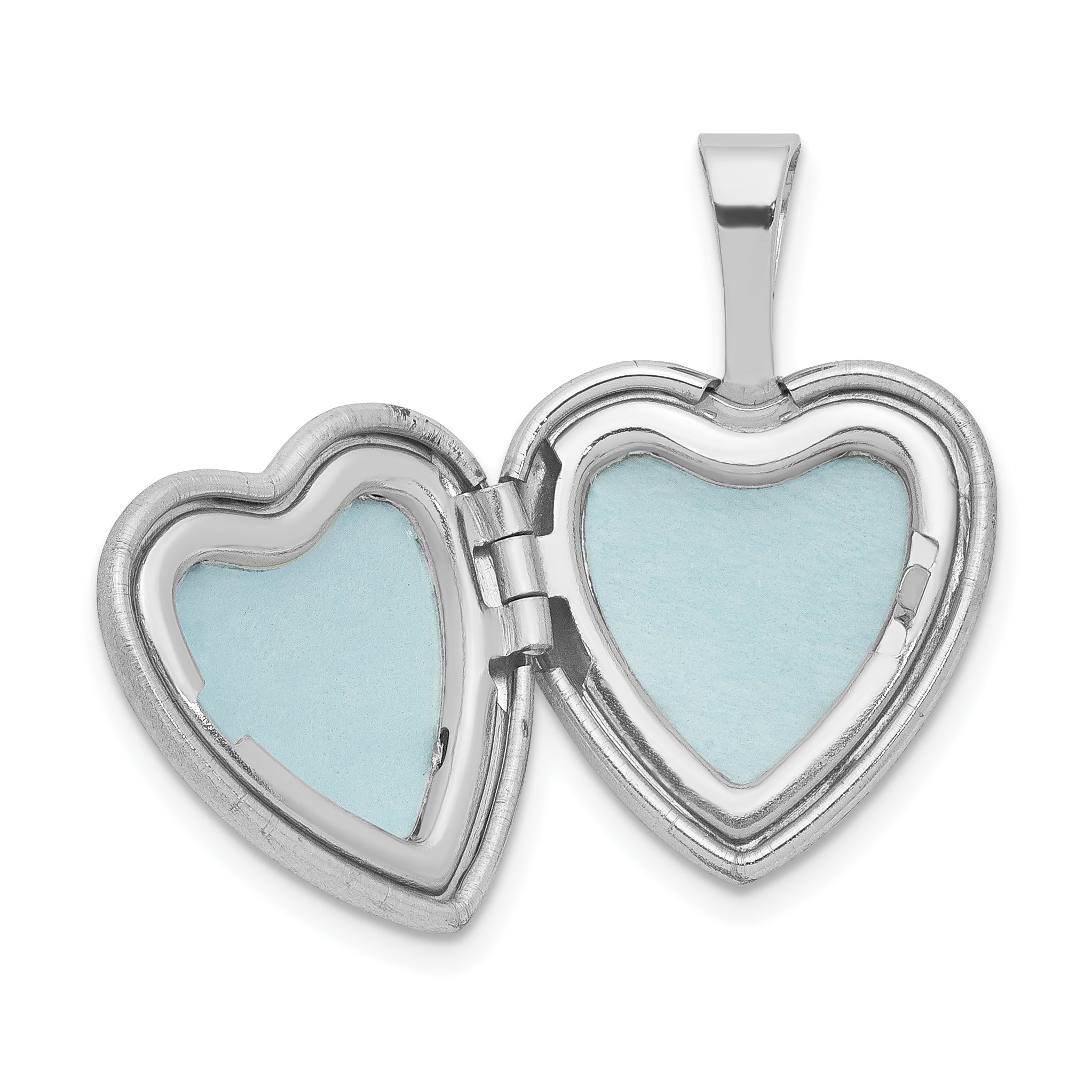 Sterling Silver Rhodium-plated Enamel Butterfly Flowers 12mm Heart Locket