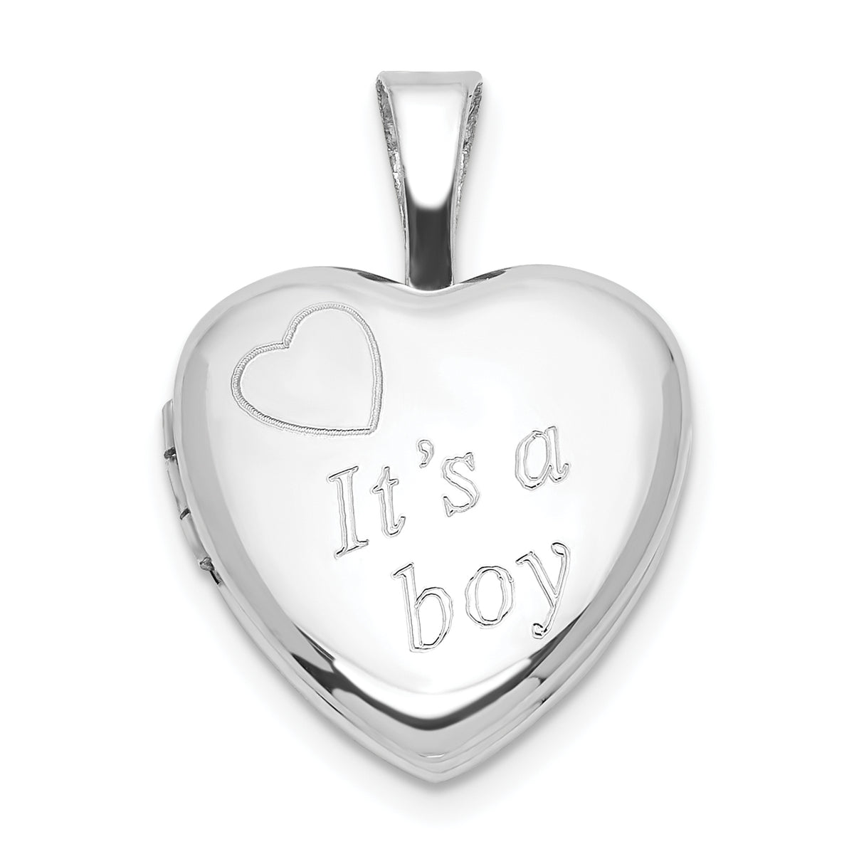 Sterling Silver It's A Boy 12mm Heart Locket