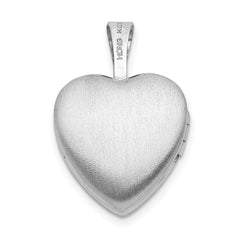 Sterling Silver Rhodium-plated & Diamond Daughter 12mm Heart Locket