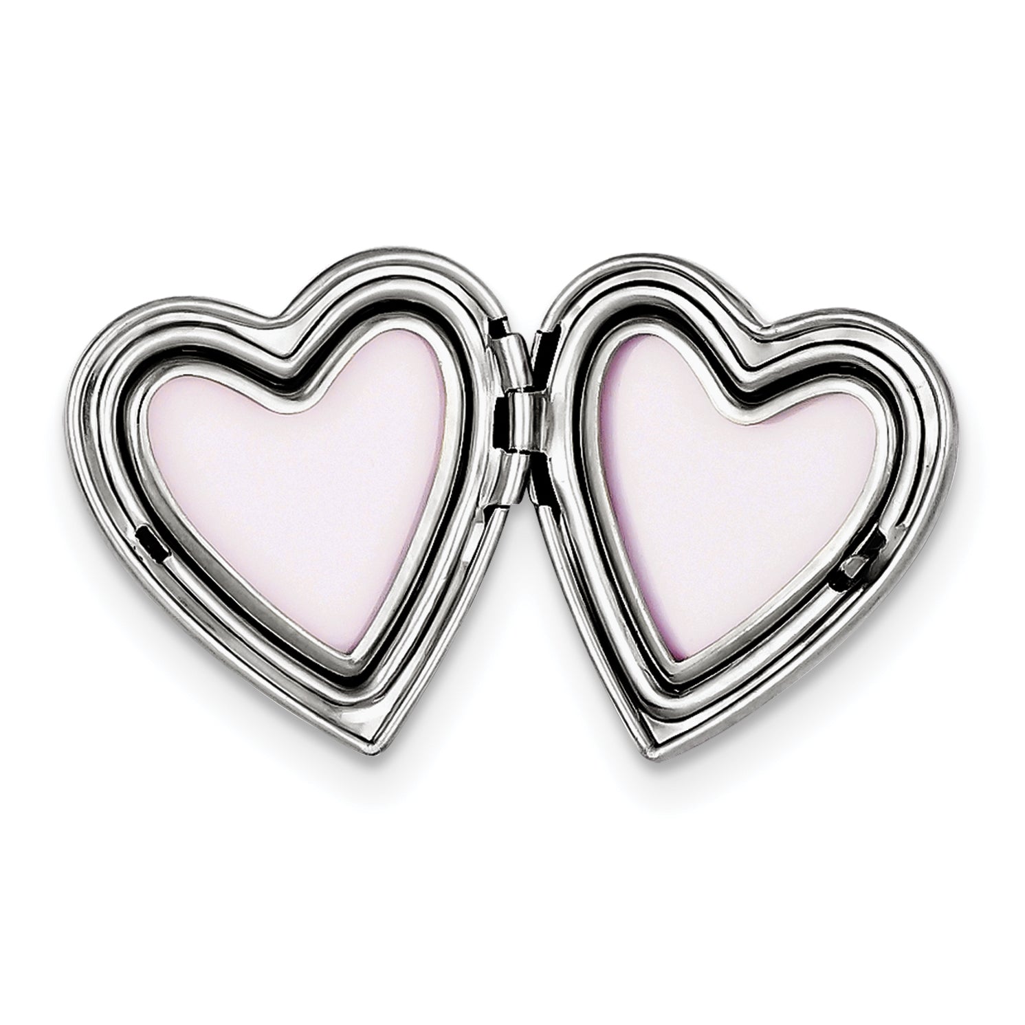 Sterling Silver Rhodium-plated Mom With Enamel Flower 20mm Falling Heart Locke