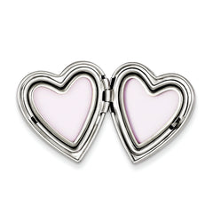 Sterling Silver Rhodium-plated Mom With Enamel Flower 20mm Falling Heart Locke